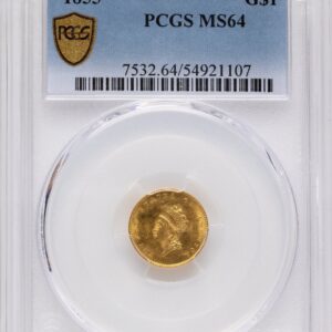1855 Gold Dollars (1855 G$1 Type Two, MS PCGS Secure)