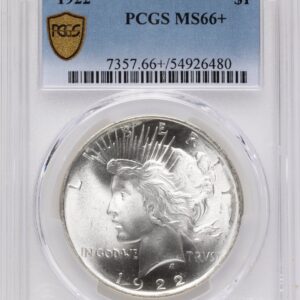 1922 Peace Dollars (1922 S$1 PCGS Secure PCGS Plus)
