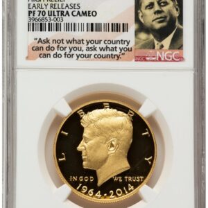 2014-W Proof Kennedy Half Dollars (2014-W 50C Gold JFK 50th Anniversary ER JFK Ask Not Label)