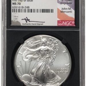 2021 Modern Bullion Coins (2021 Silver Eagle Type 1 FDI John Mercanti Blk Core)