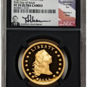 2024 Modern Bullion Coins (2024-(W) Gold 230th Anniversary Flowing Hair Medal FDI Thomas Uram Blk Core)