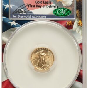2026 Modern Bullion Coins (2026 Gold Eagle 1/10 oz First Day of Delivery Ron Drzewucki Flag Core)