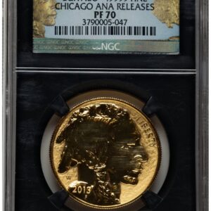2013-W Modern Bullion Coins (2013-W Reverse Proof Gold Buffalo 1 oz Chicago ANA Gold Buffalo Label Blk Core)