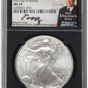 2021 Modern Bullion Coins (2021 Silver Eagle Type 2 FDR Ed Moy Mint Directors Series Blk Core)