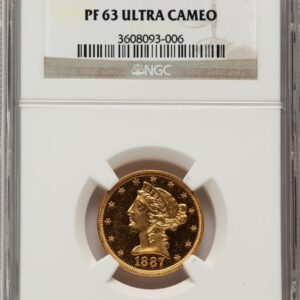 1887 Proof Liberty Half Eagles (1887 $5, DC)