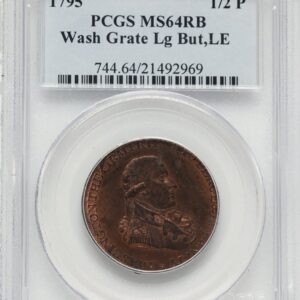 1795 Colonials (1795 Washington Grate Halfpenny, Large Buttons, Lettered Edge, RB)