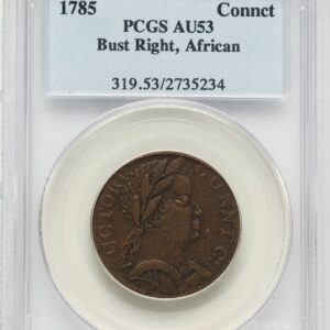 1785 Colonials (1785 Connecticut Copper, African Head, MS, BN)