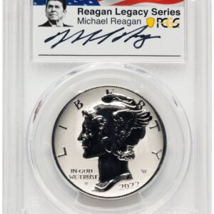 2022-W Modern Bullion Coins (2022-W Palladium Eagle 1 oz, REV PR AR Reagan Legacy Series Michael Reagan Picture)