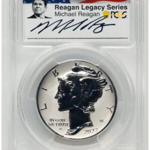 2022-W Modern Bullion Coins (2022-W Palladium Eagle 1 oz, REV PR FDI Reagan Legacy Series Michael Reagan Picture)