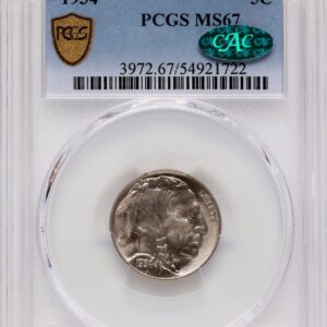 1934 Buffalo Nickels (1934 5C CAC PCGS Secure)