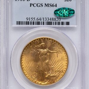 1910-D Saint-Gaudens Double Eagles (1910-D $20 CAC)