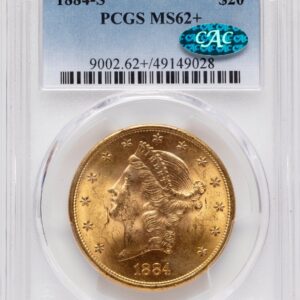 1884-S Liberty Double Eagles (1884-S $20 CAC PCGS Plus Blue Gradient)