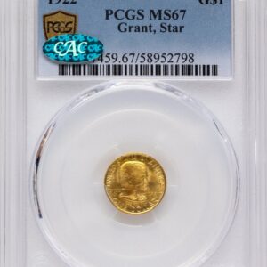 1922 Commemorative Gold (1922 G$1 Grant, With Star CAC PCGS Secure)