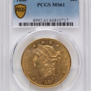 1880 Liberty Double Eagles (1880 $20 PCGS Secure)