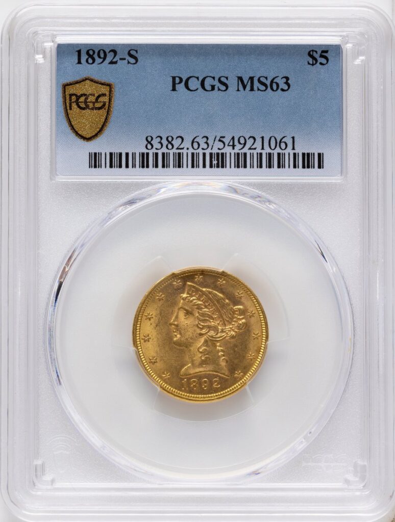 1892-S Liberty Half Eagles (1892-S $5 PCGS Secure)