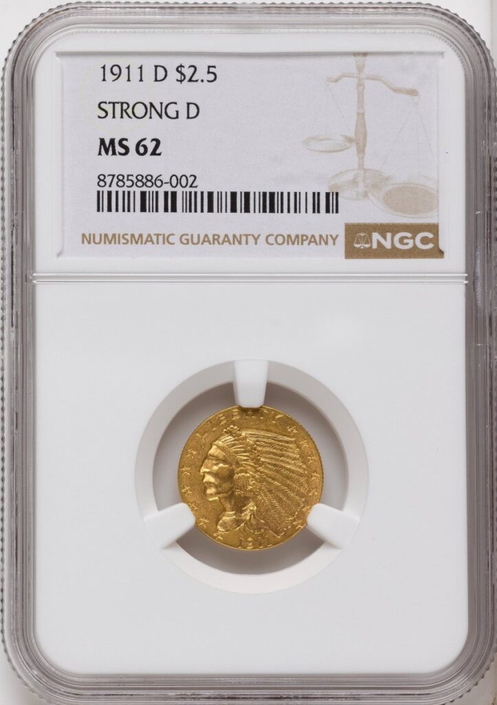 1911-D Indian Quarter Eagles (1911-D $2 1/2)