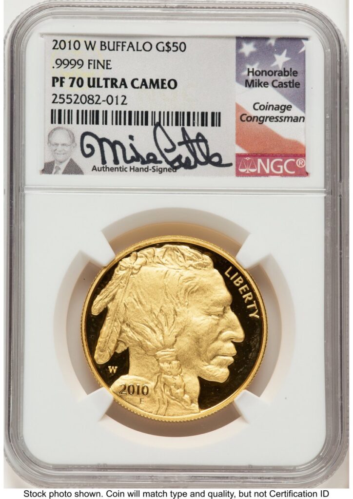 2010-W Modern Bullion Coins (2010-W Proof Gold Buffalo 1 oz Mike Castle)