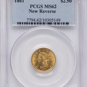 1861 Liberty Quarter Eagles (1861 $2 1/2 New Reverse, Type 2, MS)