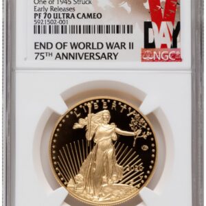 2020-W Modern Bullion Coins (2020-W Proof Gold Eagle V75 Privy One of 1945 Struck 1 oz ER V-Day Label)