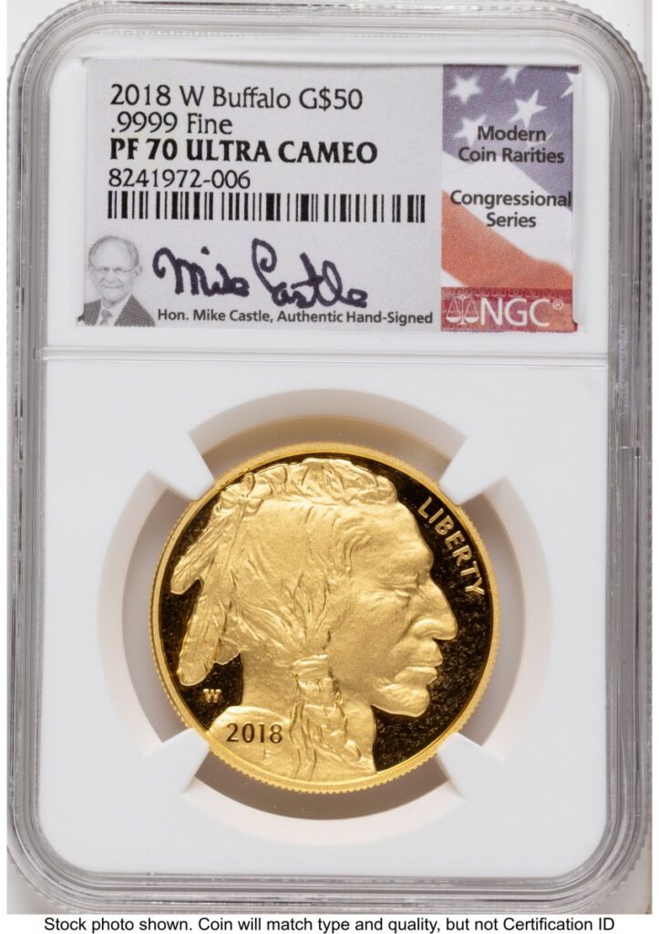 2018-W Modern Bullion Coins (2018-W Proof Gold Buffalo 1 oz Mike Castle)