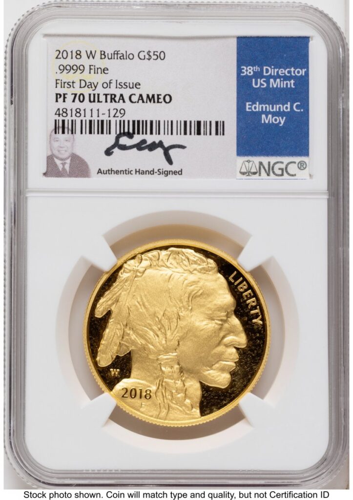 2018-W Modern Bullion Coins (2018-W Proof Gold Buffalo 1 oz FDI Ed Moy)