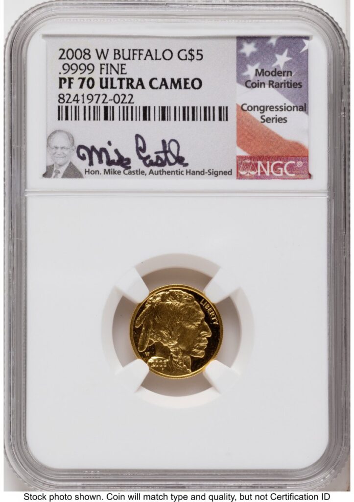 1000 Modern Bullion Coins (2008-W Proof Gold Buffalo 1.85 oz Mike Castle)