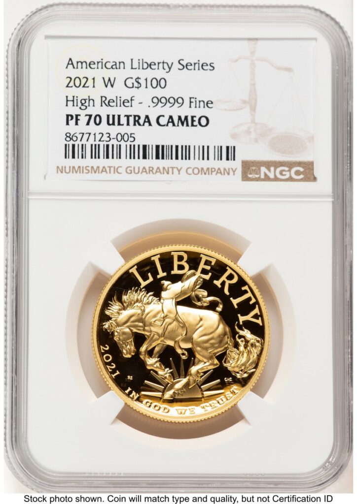 2021-W Modern Bullion Coins (2021-W G$100 American Liberty High Relief, DC Brown Label)