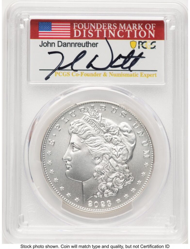 1000 Modern Bullion Coins (2023 S$1 6 Coin Morgan & Peace Dollar Set, MS/PR/REV PR AR John Dannreuther)