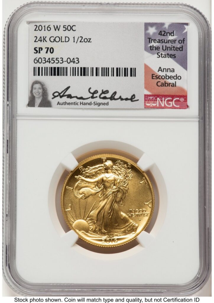 2016-W Modern Bullion Coins (2016-W 50C Walking Liberty 100th Anniversary Gold Centennial Anna Cabral)