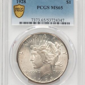 1928 Peace Dollars (1928 S$1 PCGS Secure)