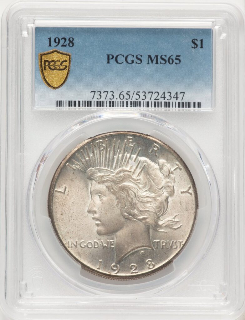 1928 Peace Dollars (1928 S$1 PCGS Secure)