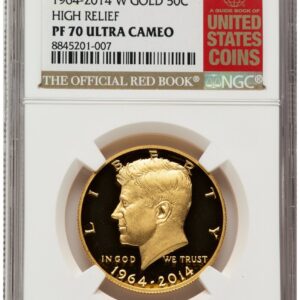 2014-W Proof Kennedy Half Dollars (2014-W 50C Gold JFK 50th Anniversary Red Book)