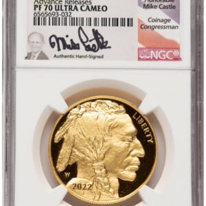 2022-W Modern Bullion Coins (2022-W Proof Gold Buffalo 1 oz AR Mike Castle)