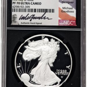 2021-W Modern Bullion Coins (2021-W TY2 Proof Silver Eagle 1 oz FDI Michael Gaudioso Blk Core)