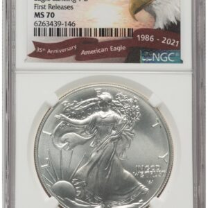 2021 Modern Bullion Coins (2021 Silver Eagle Type 2 FR Eagle 35th Anniversary Label)