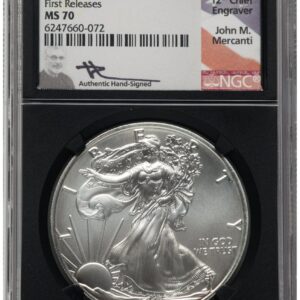 2021 Modern Bullion Coins (2021 Silver Eagle Type 1 FR John Mercanti Blk Core)