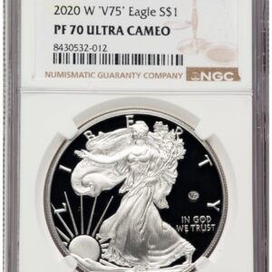 2020-W Modern Bullion Coins (2020-W Proof Silver Eagle V75 Privy 1 oz Brown Label)