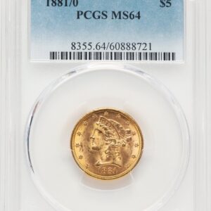 1881/0 Liberty Half Eagles (1881/0 $5)