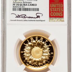 2025-W Modern Bullion Coins (2025-W G$100 American Liberty High Relief, DC AR Kenneth Bressett Red Book)
