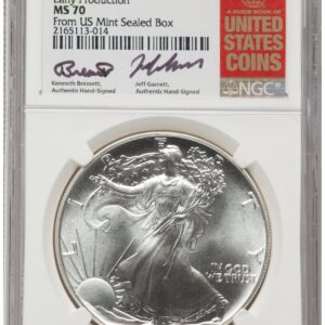 1986-(S) Modern Bullion Coins (1986-(S) Silver Eagle Early Production Kenneth Bressett/Jeff Garrett Red Book From US Mint Sealed Box)