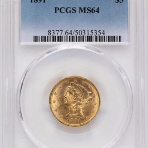 1891 Liberty Half Eagles (1891 $5)