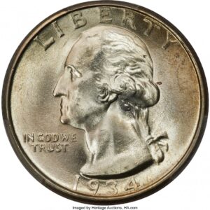 1934-D Washington Quarters (1934-D 25C Medium Motto)