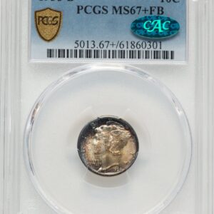 1938-D Mercury Dimes (1938-D 10C, FB CAC PCGS Secure PCGS Plus)