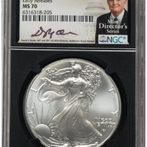 2021 Modern Bullion Coins (2021 Silver Eagle Type 2 ER David J Ryder Mint Directors Series Blk Core)