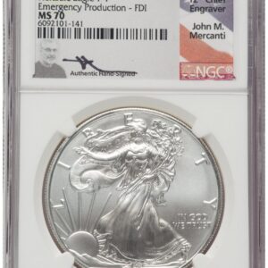 2021-(S) Modern Bullion Coins (2021-(S) Silver Eagle Type 1 Emergency Production FDI John Mercanti)