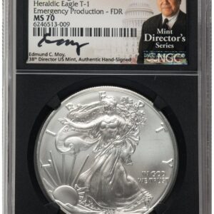 2021-(S) Modern Bullion Coins (2021-(S) Silver Eagle Type 1 Emergency Production FDR Ed Moy Mint Directors Series Blk Core)