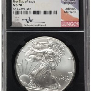 2018-W Modern Bullion Coins (2018-(W) Silver Eagle FDI John Mercanti Blk Core)