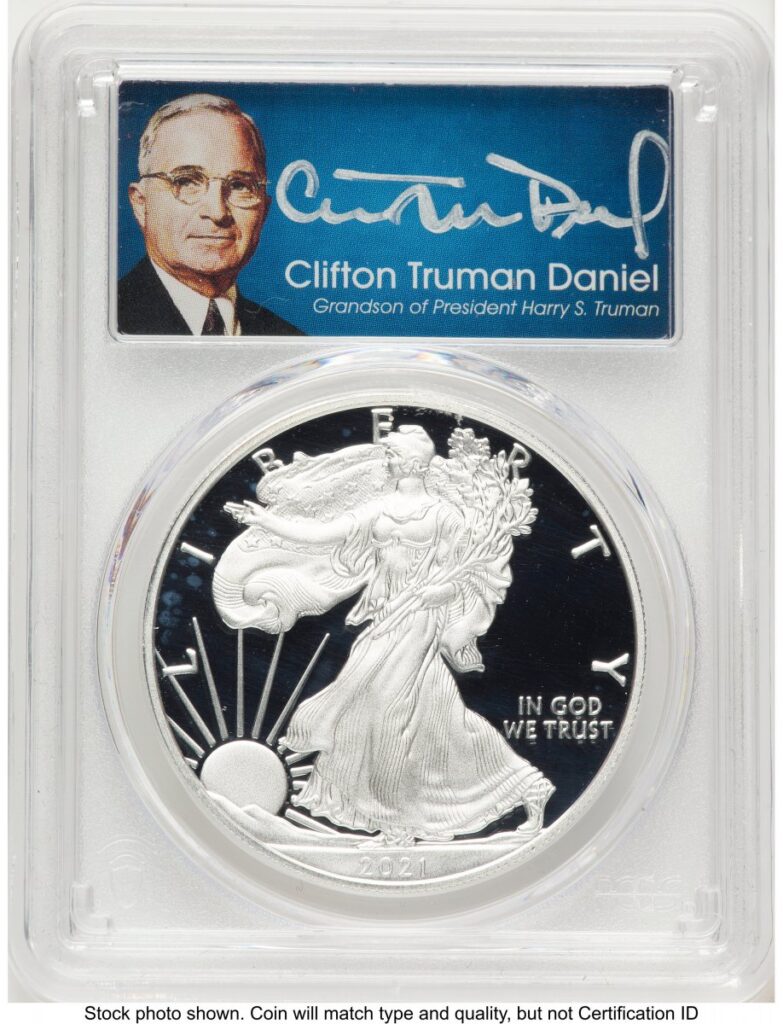 2021-W Modern Bullion Coins (2021-W TY1 Proof Silver Eagle 1 oz AR Clifton Truman Daniel)