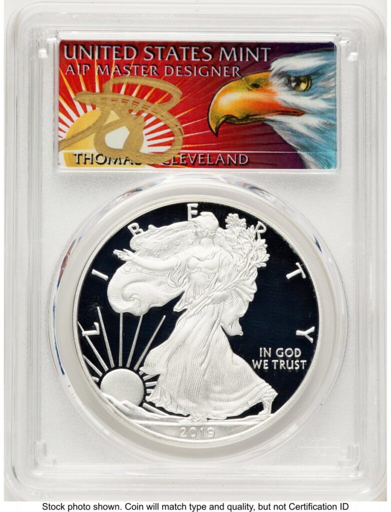 2019-W Modern Bullion Coins (2019-W Proof Silver Eagle 1 oz FS Thomas Cleveland Eagle with Sun 1 of 500)