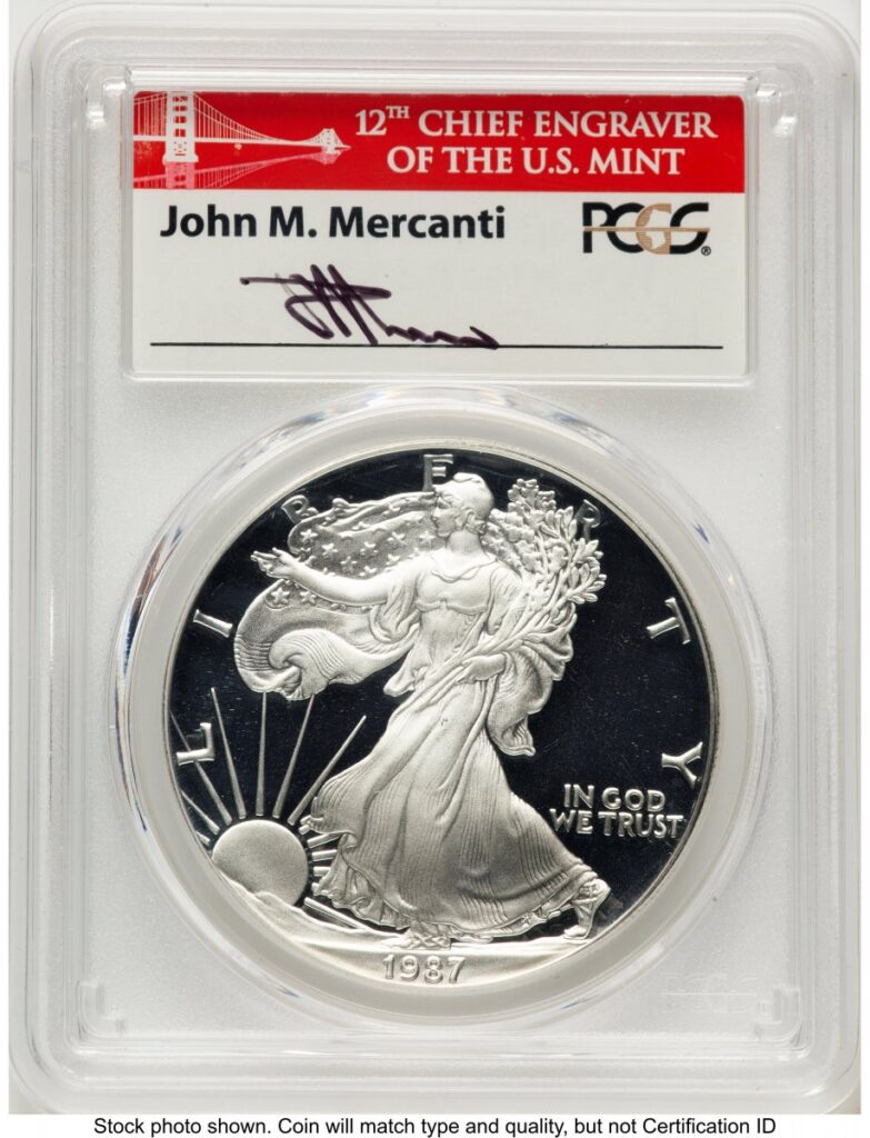 1987-S Modern Bullion Coins (1987-S Proof Silver Eagle 1 oz John Mercanti Bridge)